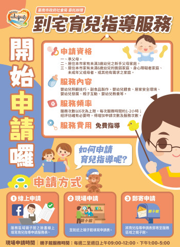 南市免費到宅育兒指導服務  黃偉哲:育兒神隊友提供新手父母照顧支持