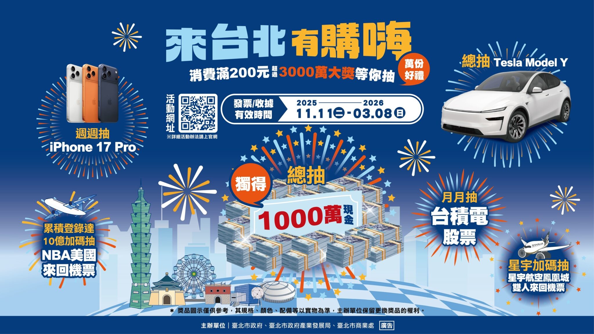 年節走春再拚大獎 「來台北有購嗨」消費抽獨得1千萬現金