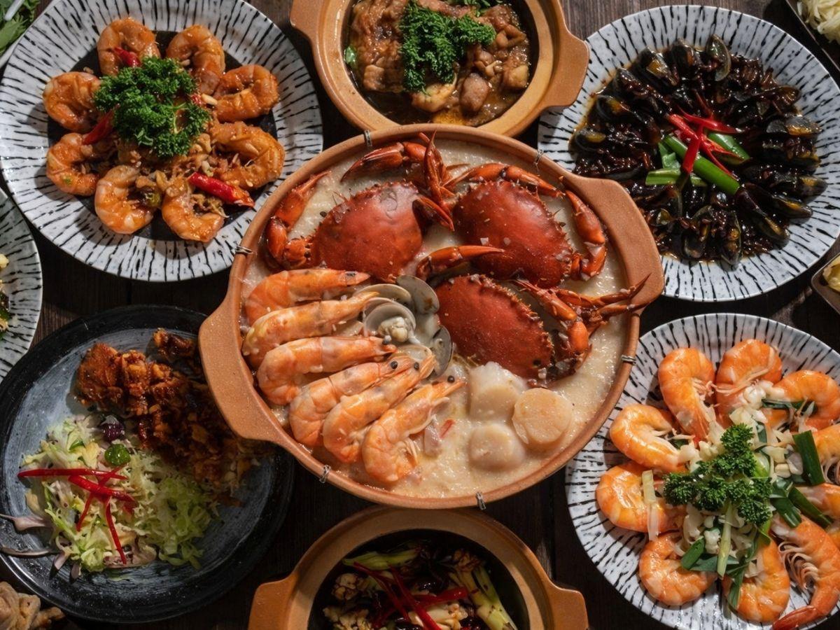 嘉義西區海鮮餐廳 生米慢熬活體紅蟳砂鍋粥 百元起享受濃鮮海味