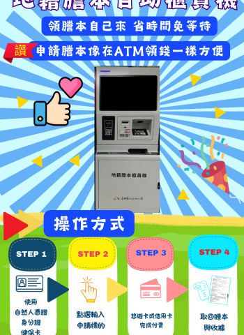 臺中市推動地政數位化 地籍謄本櫃員機正式上線