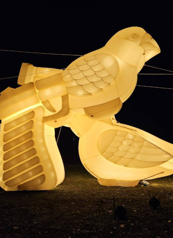 2025臺南新營波光節大型雞蛋糕現身,水幕投影唯美上演,光影奇蹟震撼全城!