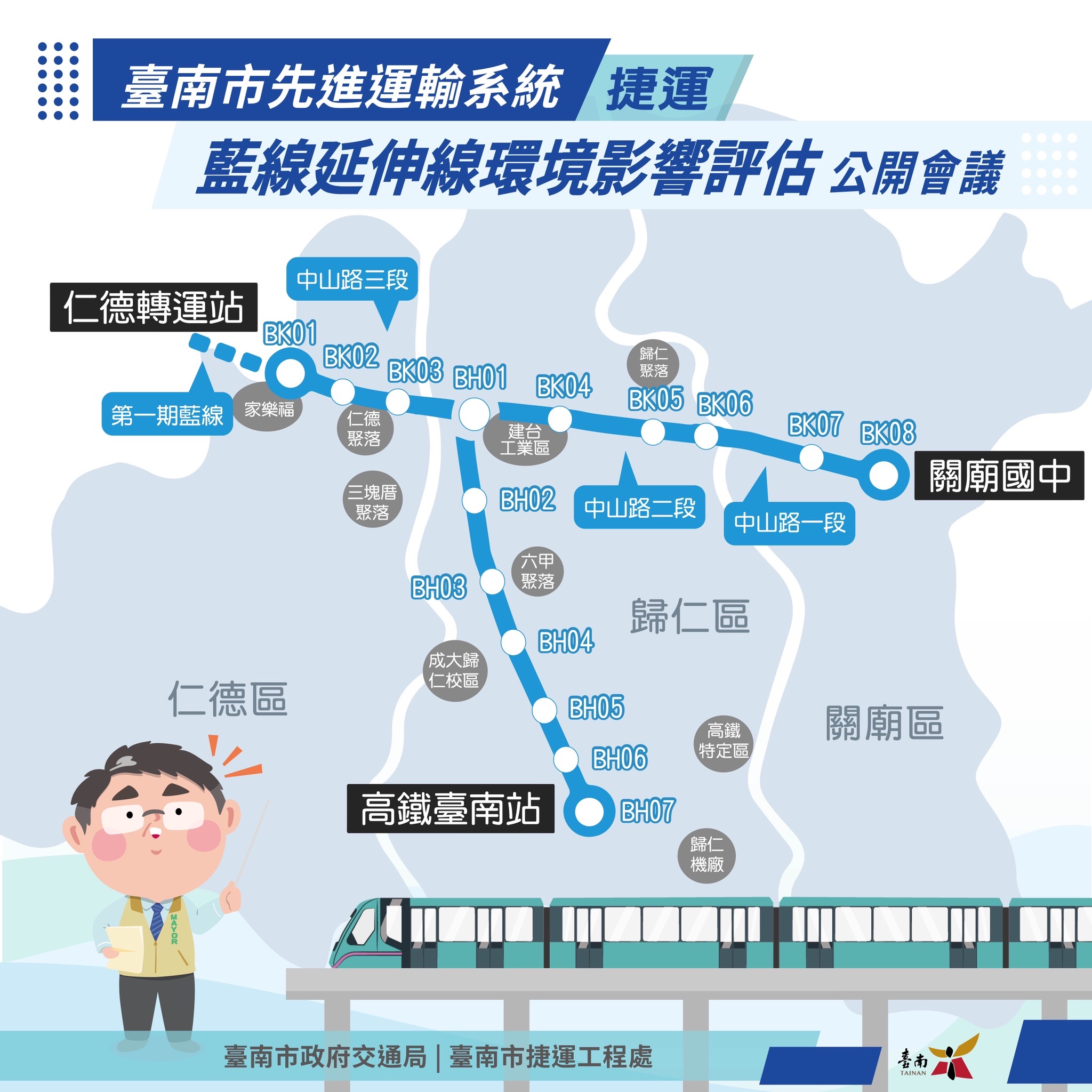 臺南捷運藍線延伸計畫環評啟動！公開會議征求市民意見，重大建設將影響你的生活