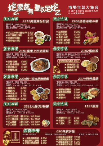 臺南市場年菜大集合，為金蛇年圓滿團圓飯添美味