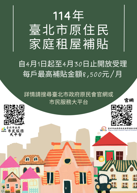 臺北市原住民租屋補貼政策擴大申請資格，助力族群安居都會區