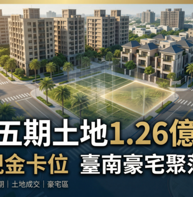 安平五期土地現金交易再現　建商提前布局豪宅聚落、區域價值持續墊高