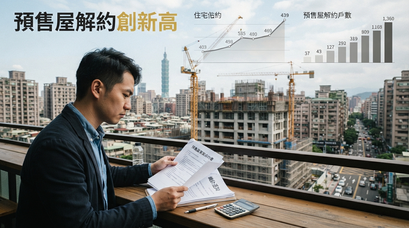 預售屋解約潮真的來了？2025年3619件創新高　2026前7月3066件，交屋資金壓力成房市新警訊