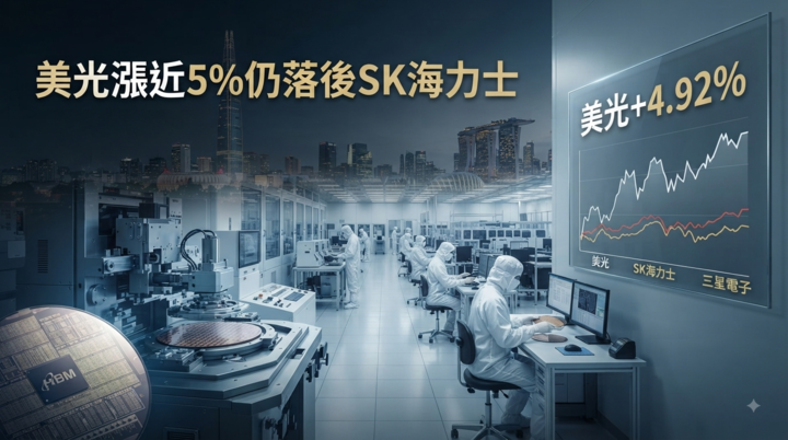美光股價大漲近5%仍落後SK海力士　淡馬錫傳投資南韓記憶體巨頭成市場關鍵