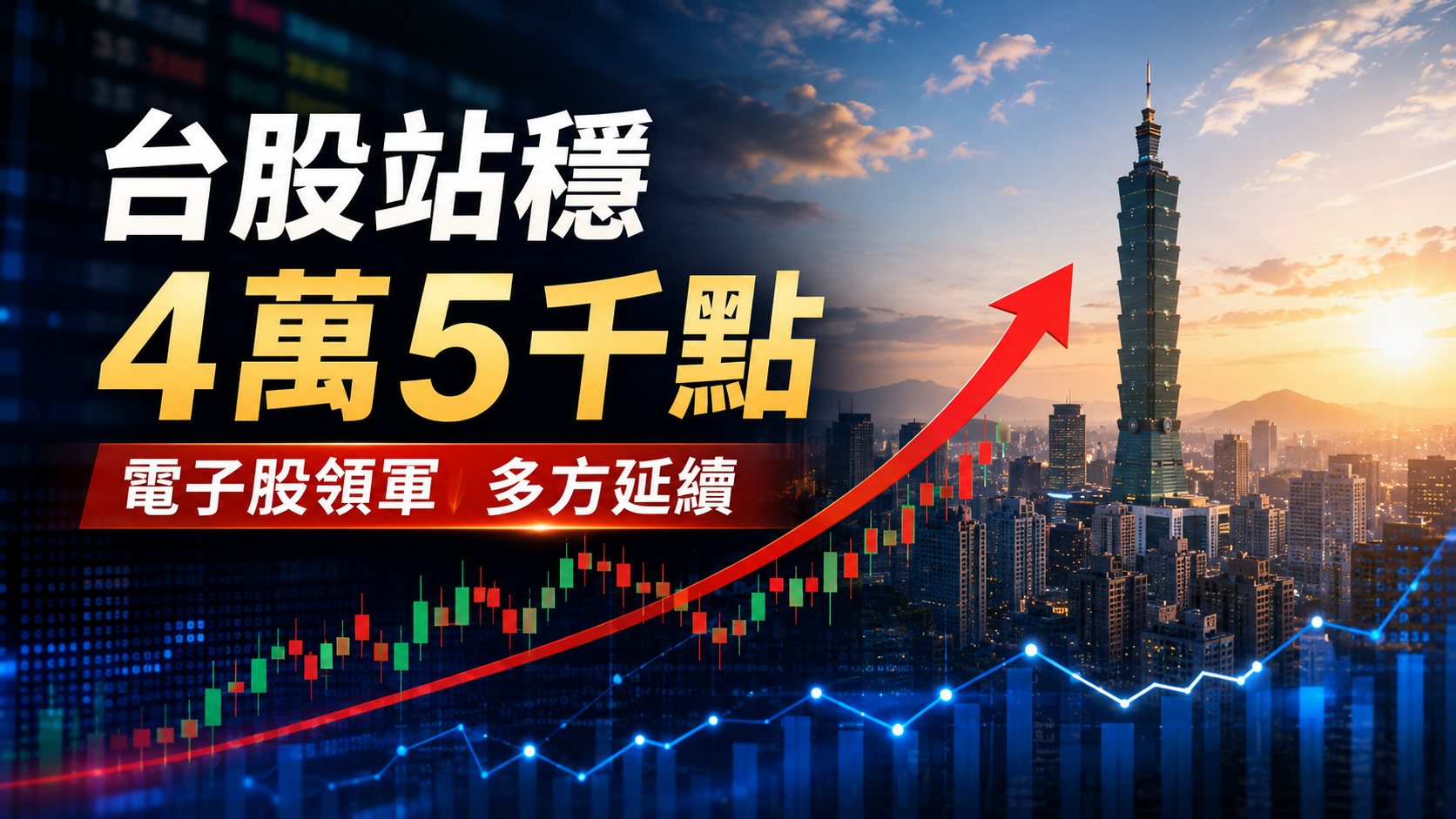 台股早盤站穩4萬5千點！加權指數漲逾700點　電子股、光電、生技領漲