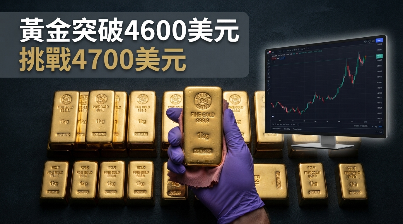 黃金衝破4600美元創逾3個月高點　美元走弱助攻、下一目標價瞄準4700美元