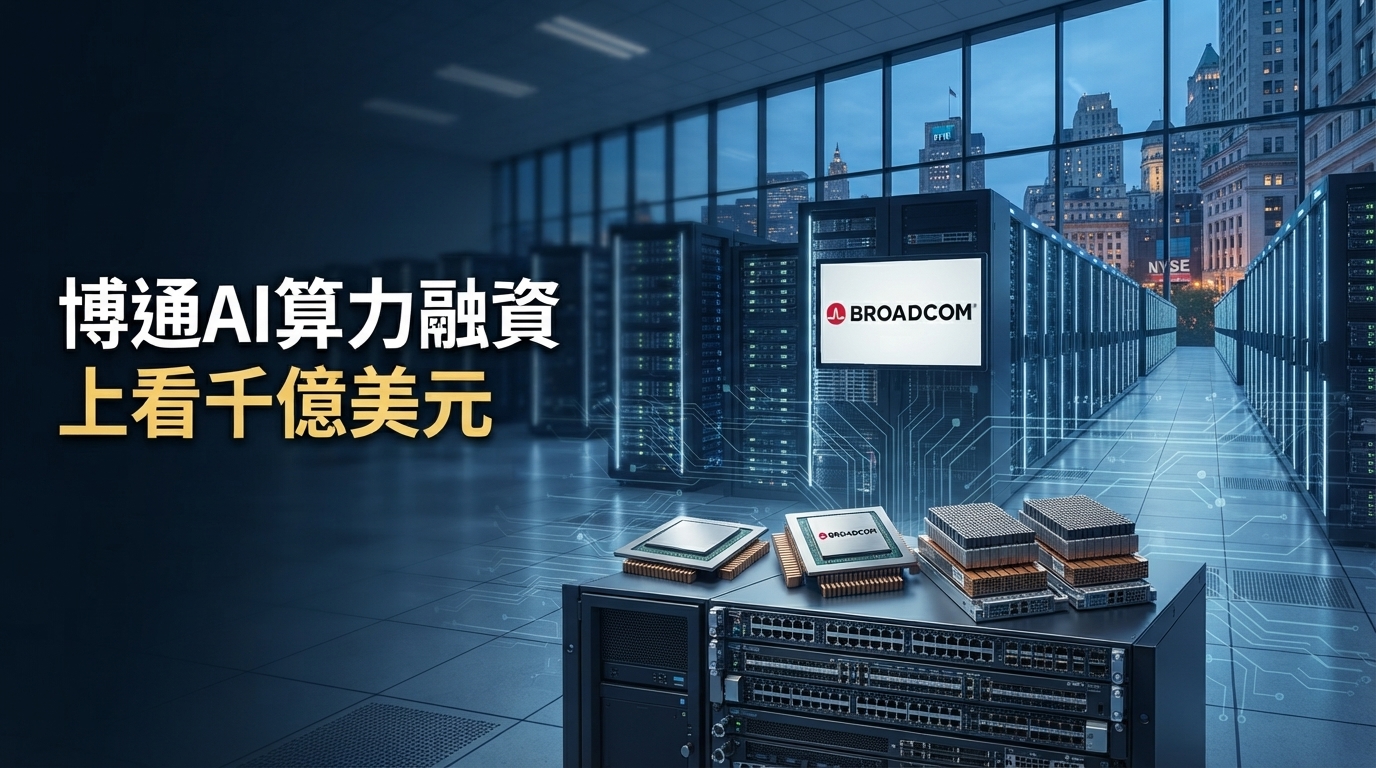 博通AI晶片融資上看1000億美元　華爾街資金入場挑戰輝達AI算力主導地位