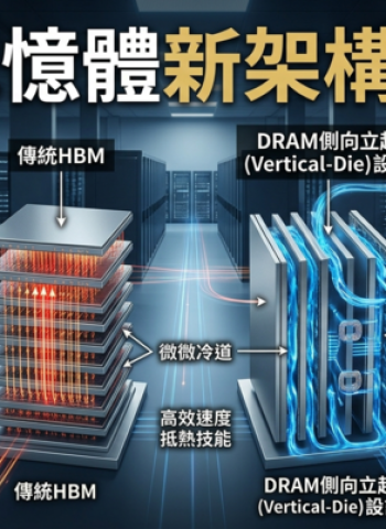 日韓研究團隊提出AI記憶體新架構　DRAM側向立起挑戰HBM散熱瓶頸　AI晶片效能有望再突破