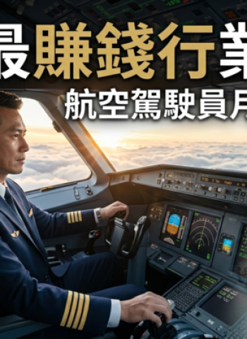 2026臺灣高薪職業排行揭曉！航空駕駛員月薪近30萬元居冠，金融保險與運輸倉儲業成最賺錢產業