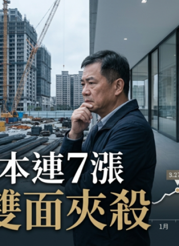 臺灣房市交易降溫卻遇營造成本連7漲創高　建商陷雙面夾殺壓力升溫