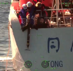 海巡署於鵝鑾鼻外海全程監控中國「同濟號」科研船　強勢驅離我水域阻止海域調查行動