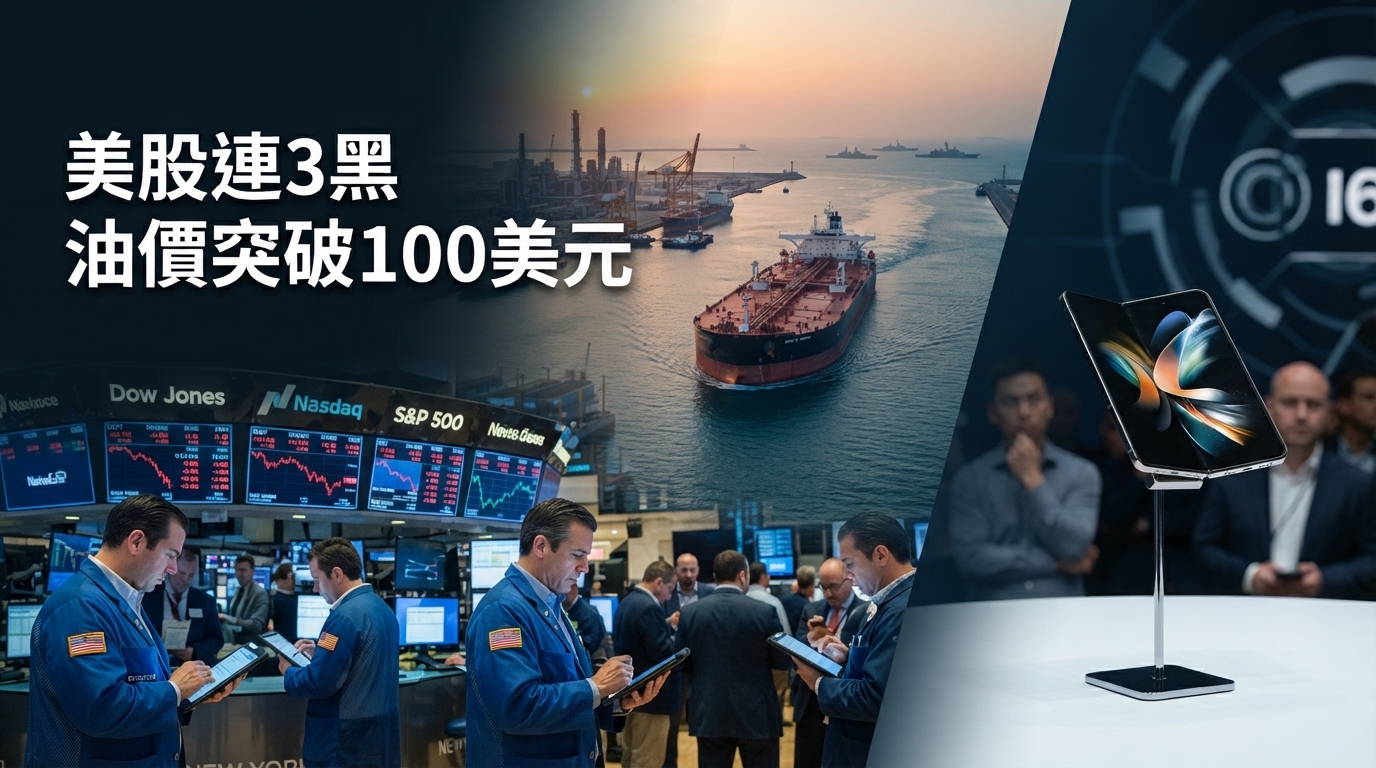 美伊戰事推升油價破百　美股三大指數連3黑、台積電ADR跌0.83%
