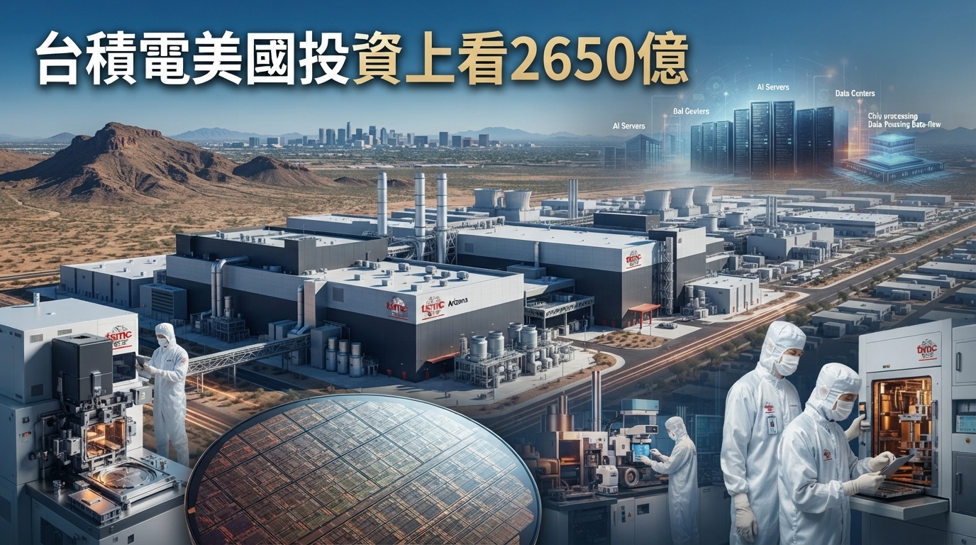 台積電美國投資上看2650億美元　投審司已核准440億美元股本、後續新案受矚目