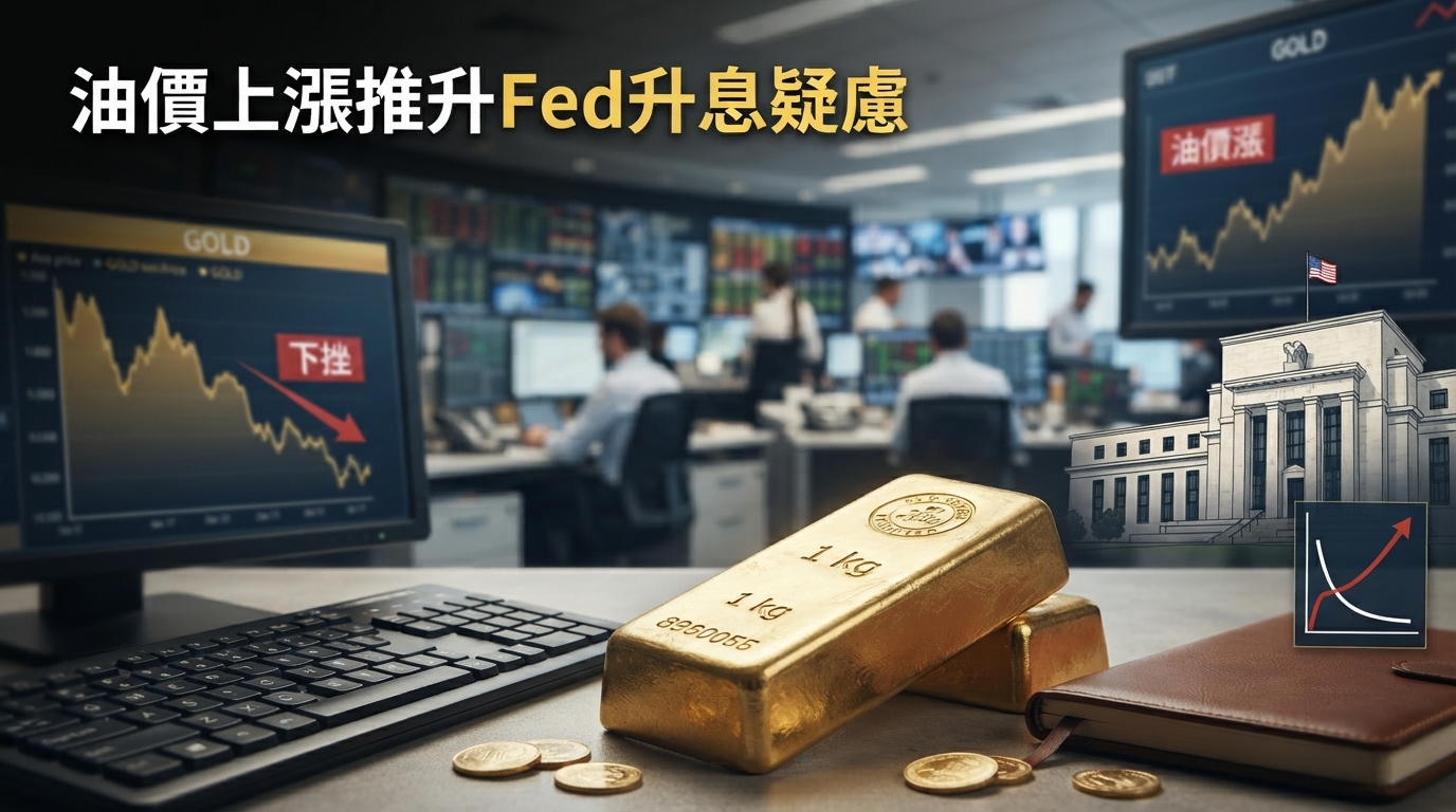 油價上漲推升通膨疑慮　Fed升息預期壓抑黃金價格、金價跌至一周低點